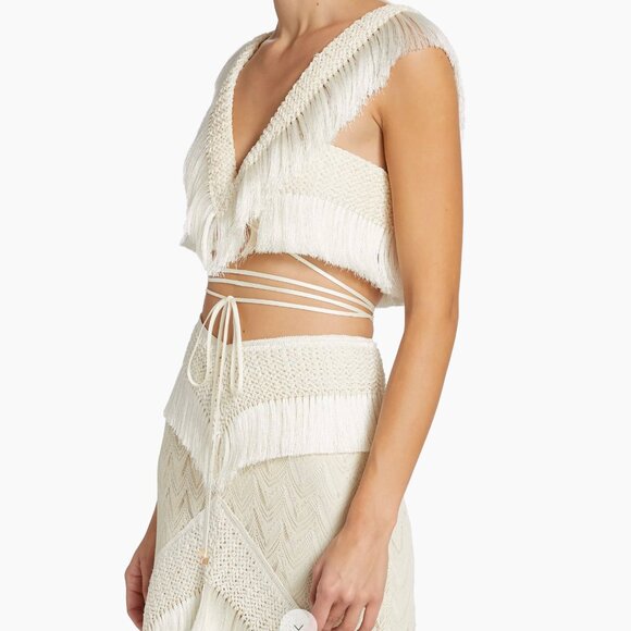 PatBO Bone Fringe Trim Cropped Top - Picture 5 of 9